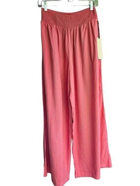 Coral Linen Pants